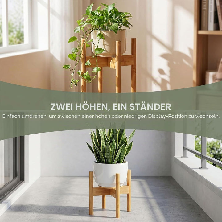 Verstellbarer Blumenständer (Bis 31cm Breite) - Massiver Pflanzenhocker 35cm Hoch, Kreuz-Design Blum