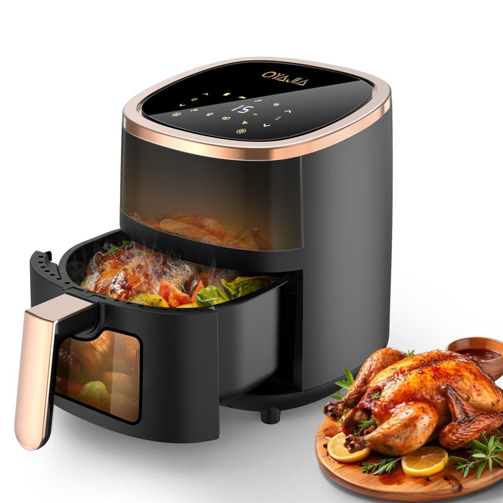 Heissluftfritteuse 6L Airfryer mit 8 Programme, Rapid Air Heisslufttechnologie, Touchscreen, Sichtfe