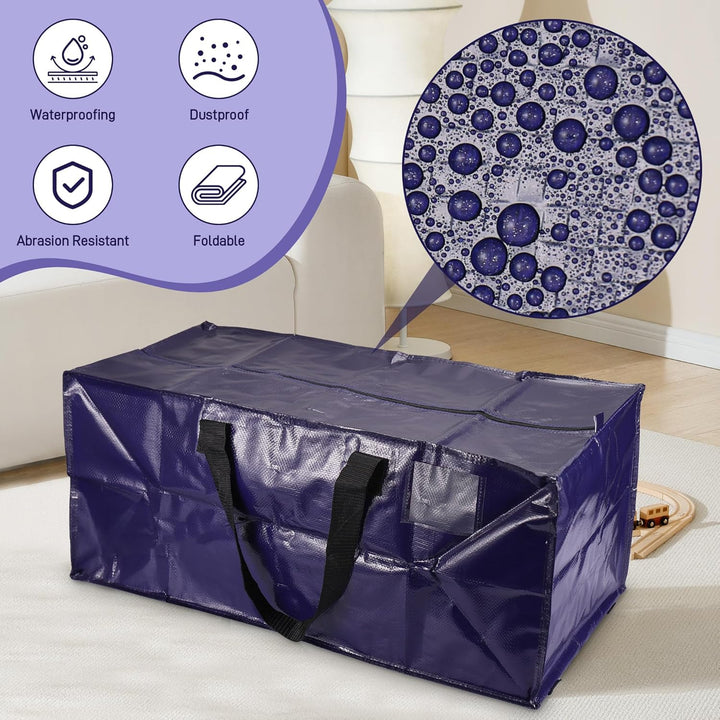4Stk Umzugstaschen, 92L Aufbewahrungstasche xxl mit Reissverschluss, Durable Wasserdicht Grosse Tasc
