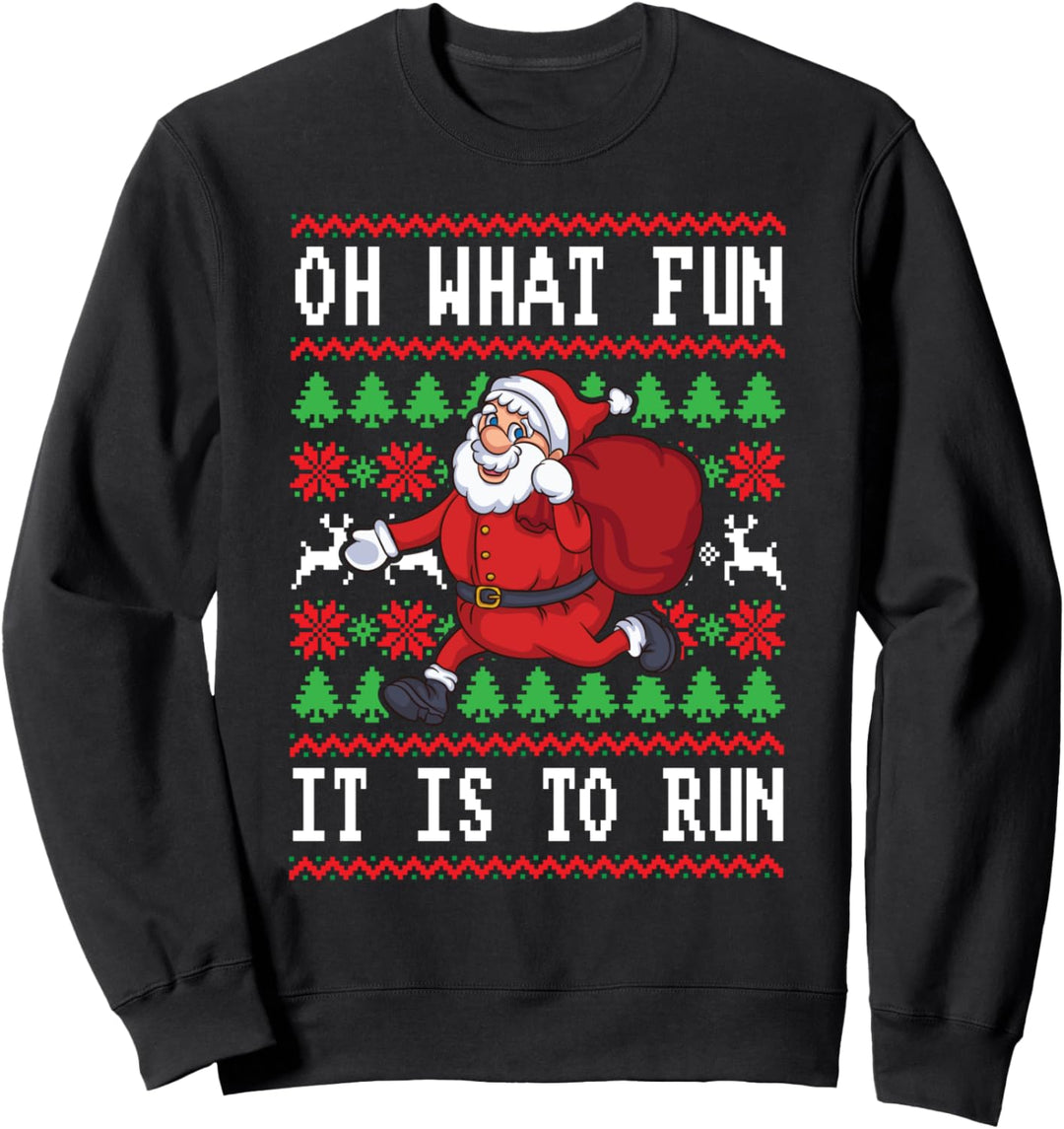 Läufer Spruch Weihnachten Laufen Jogging Santa Claus Jogger Sweatshirt