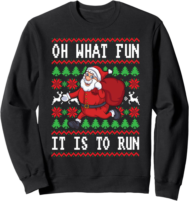 Läufer Spruch Weihnachten Laufen Jogging Santa Claus Jogger Sweatshirt
