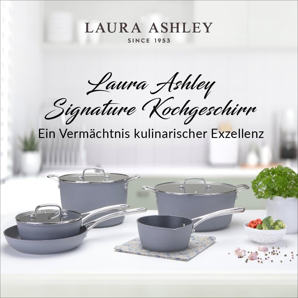 Laura Ashley 16cm Antihaft-Milchtopf mit Ausgiesser - 1,2 Litre Haltbarer PFOA/PFAS-Freier Milchtopf