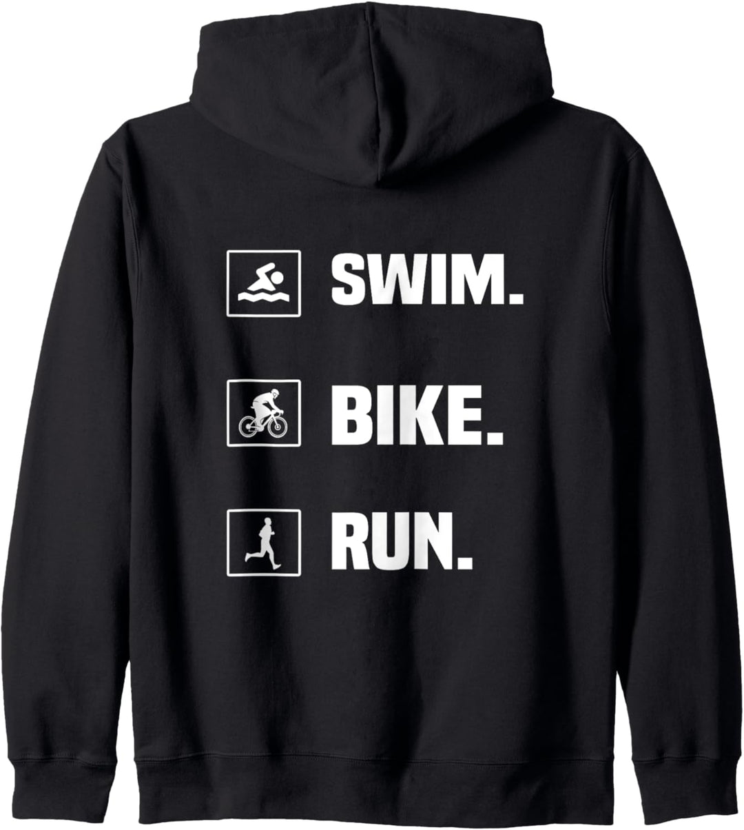 Backprint Swim Bike Run Triathlon Kapuzenjacke