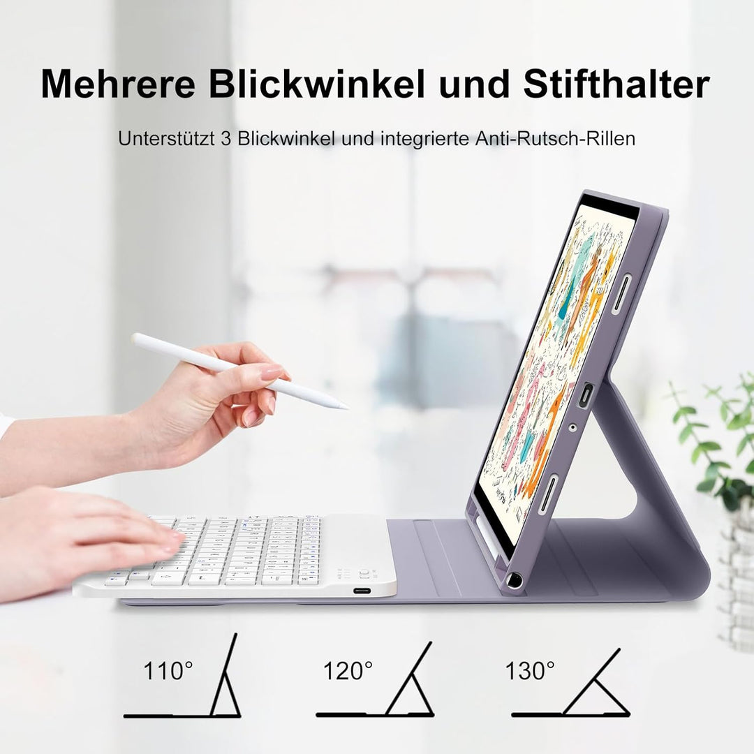 IVEOPPE Hülle mit Tastatur für Samsung Galaxy Tab A11 Plus 11 Zoll 2025, Tastatur für Samsung Teblet