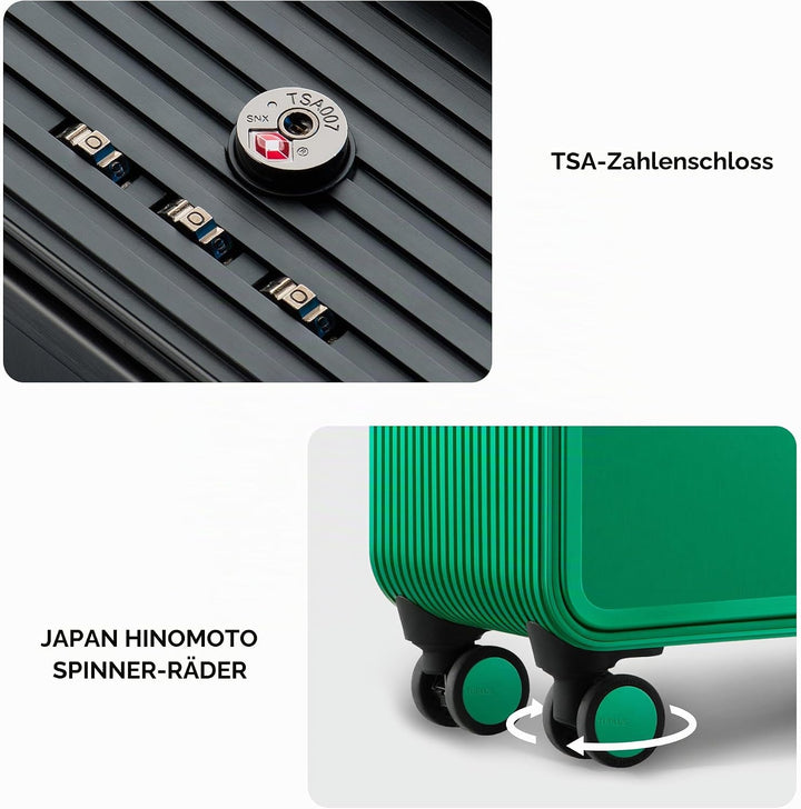 TUPLUS Koffer Aluminium Trolley Rollkoffer mit 4 Rollen Reisekoffer Handgepäck Hartschalenkoffer,Sof