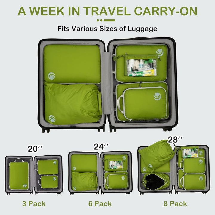 Cipway Kompression Koffer Organizer Set für Rucksack ，Ultraleichte Packtaschen Compression Packing C