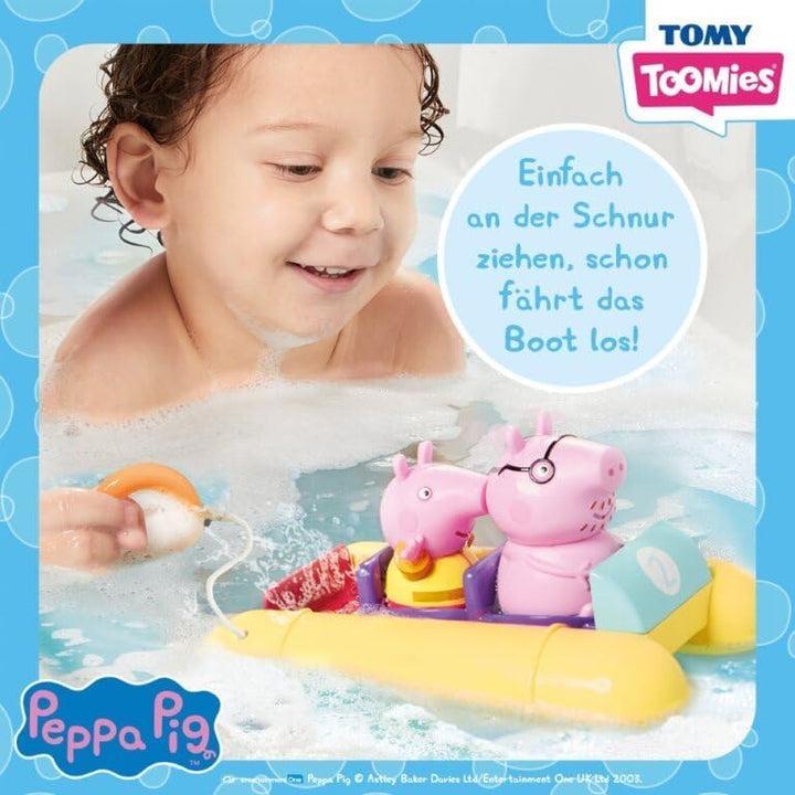 TOMY Toomies Peppa Wutz Pedalo, Baby-Badespielzeug, spassiges Bade-Accessoire und Wasserspiel für Ki