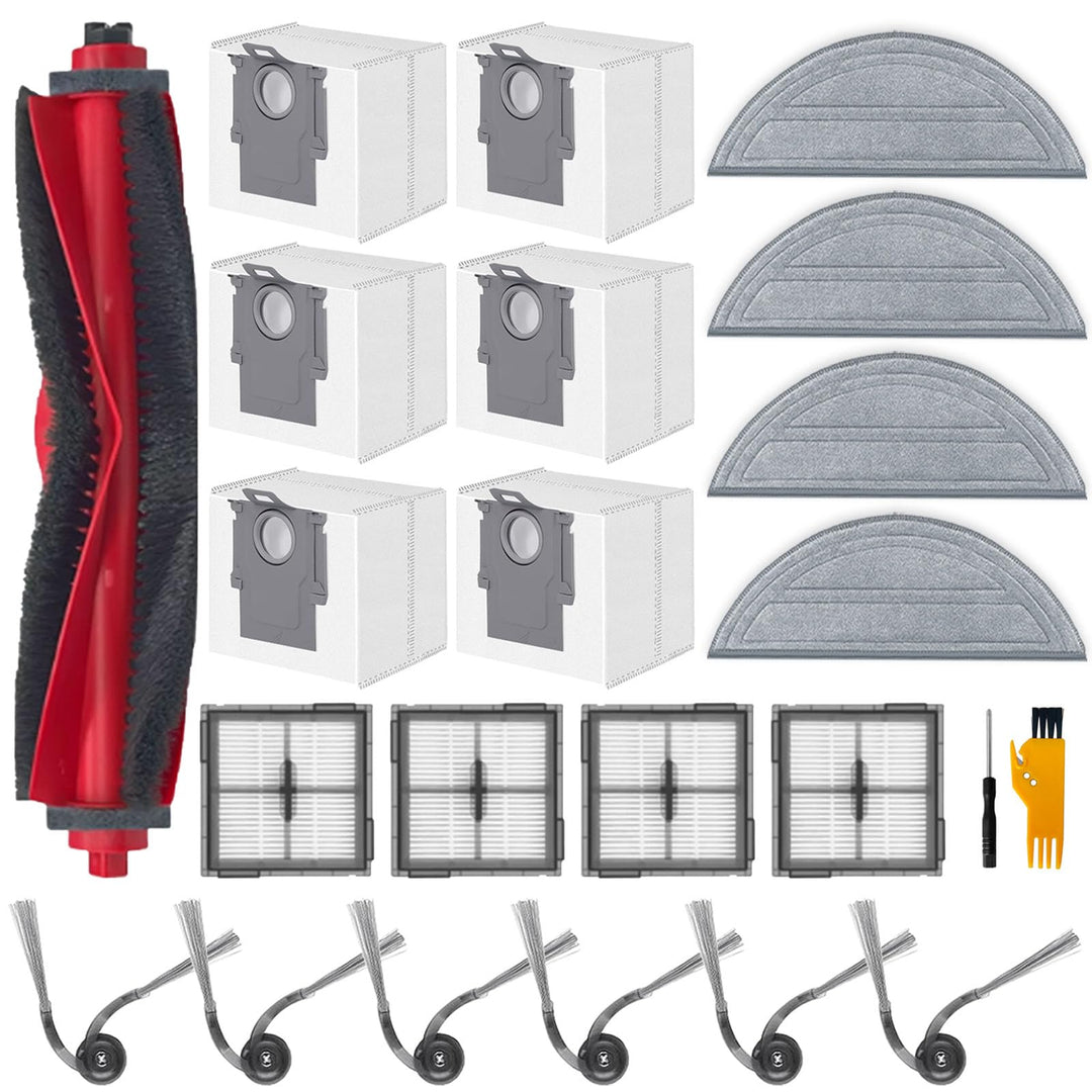 21 Stück Zubehörset für Roborock Q10 S5+, für Roborock Q10 S5 Roboterstaubsauger, 1 Hauptbürsten, 4