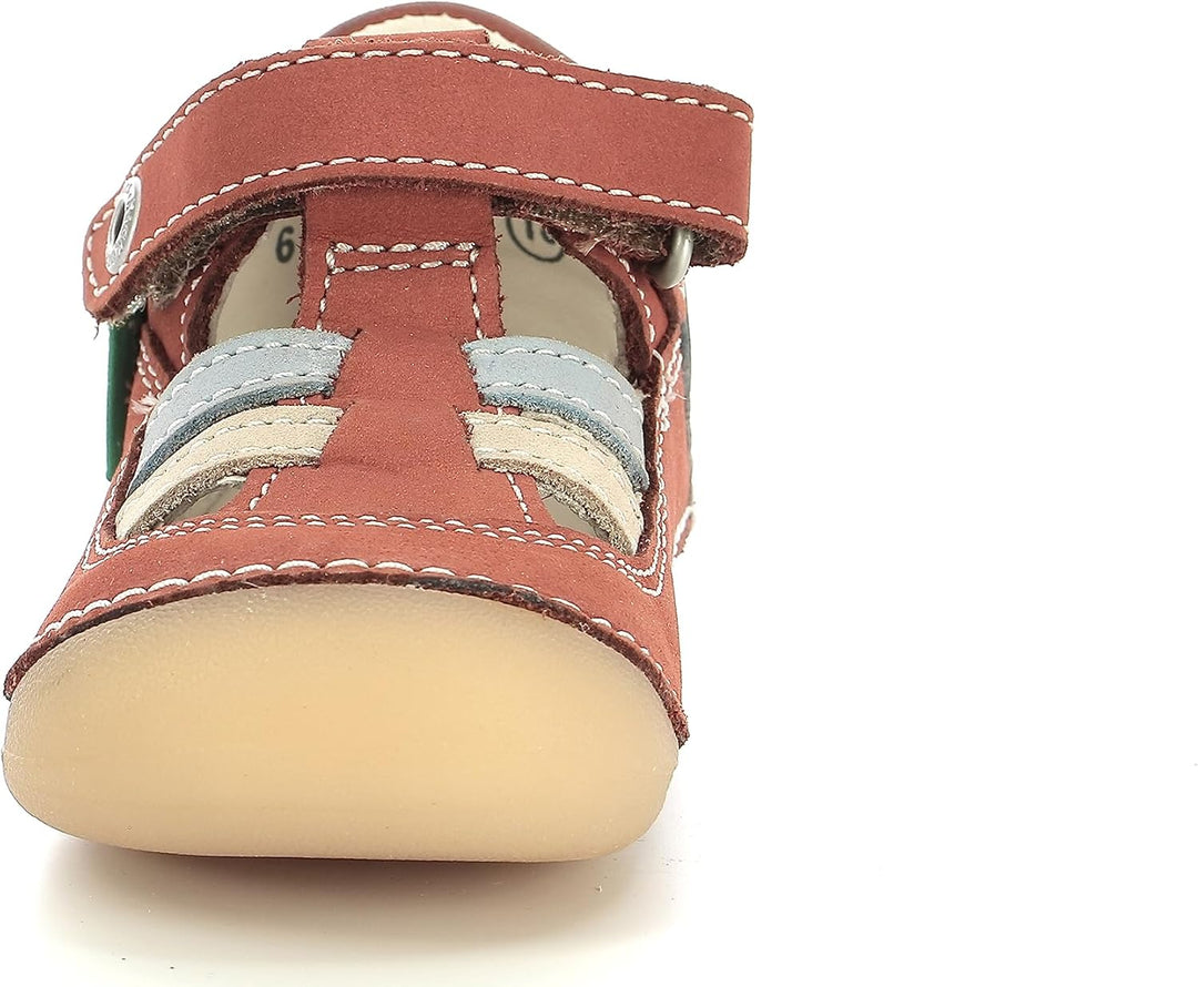 Kickers Unisex Kinder Sushy Mary Jane Schuh 18 EU Marron Bleu Beige, 18 EU Marron Bleu Beige