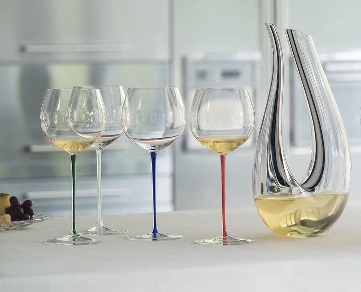 Riedel Fatto A Mano Old World Weinglas im Eichenfass gereifter Chardonnay (Oaked Chardonnay) rot, im