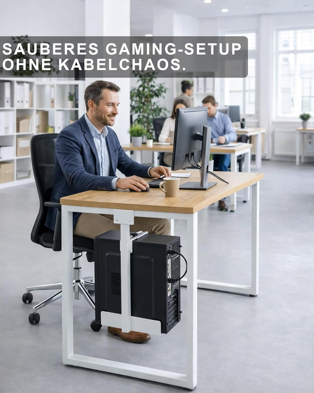 PC Halterung Unter Schreibtisch: PC Wandhalterung Höhenverstellbar bis 54.5cm bis 30kg Belastbar für