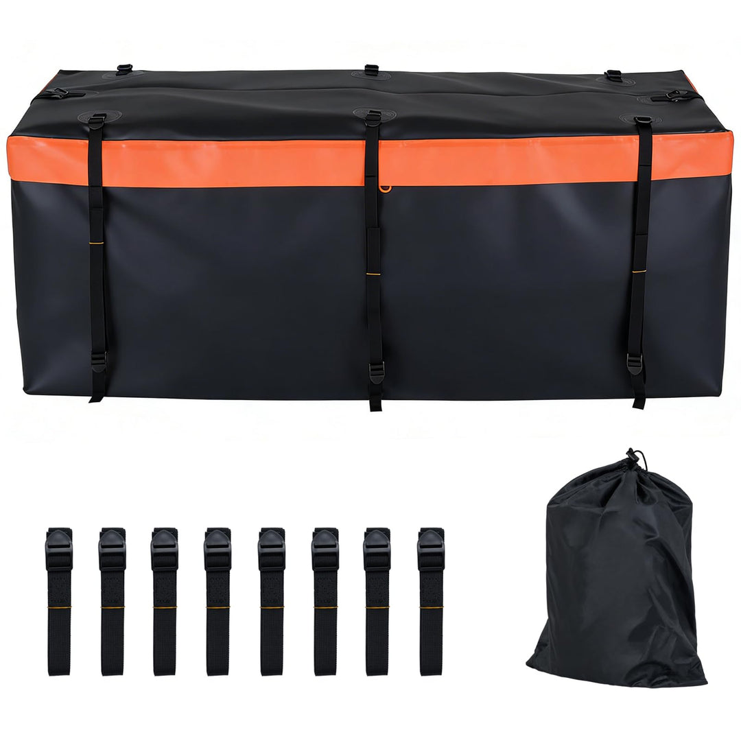 SOARS Heckbox für Anhängerkupplung, 453L Auto Hintere Gepäcktasche aus PVC mit verstärkten Riemen &