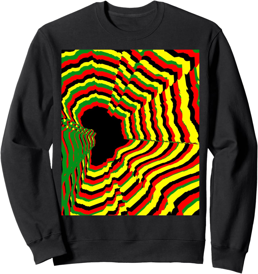 Black History Month Africa Map Mosaic Art African Colors Sweatshirt