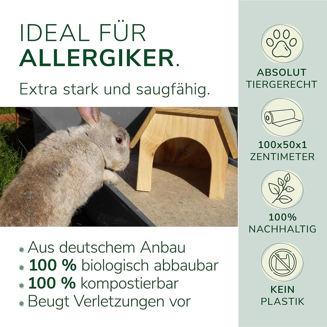 Natursache 3 Nagermatten aus Hanf, 100 x 50 x 1cm I Hanfmatten für Hasenstall, Kaninchenhaus, Hamste