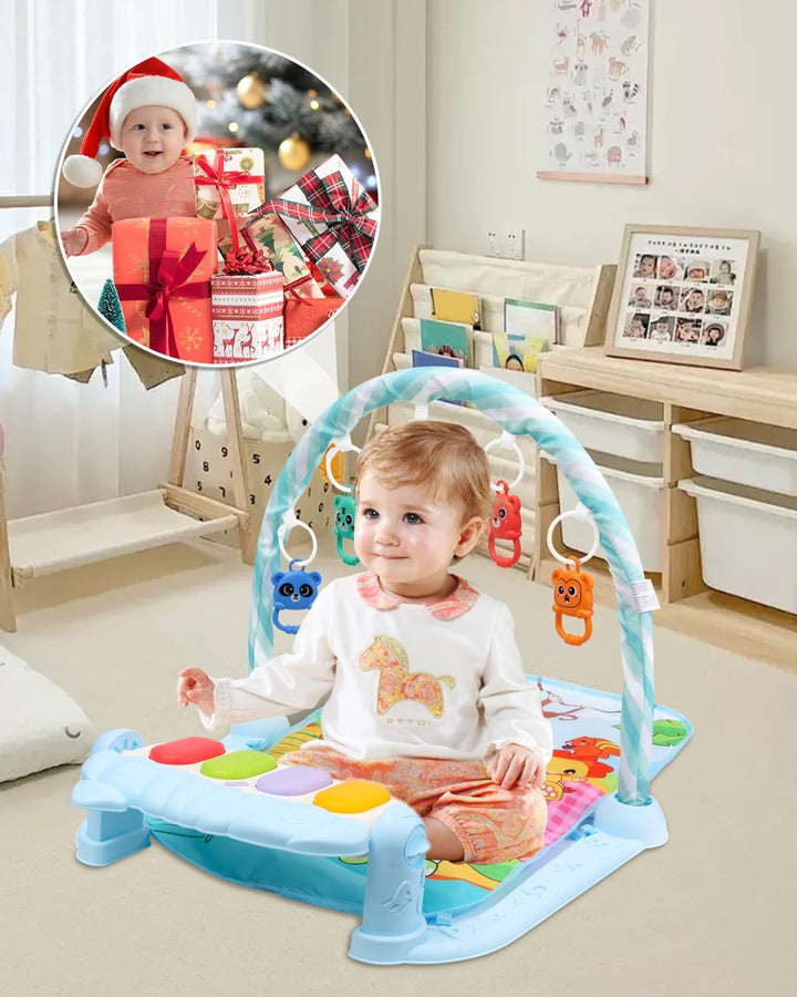 Baby Spielbogen Spieldecke,pieldecke Baby-Spielmatte mit Klavier,Spielmatte mit Spielbogen abnehmbar