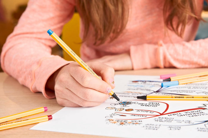 Fineliner - STABILO point 88 - 40er Pack - 40 Farben 40 verschiedene Farben, 40 verschiedene Farben