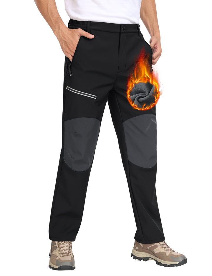 MoFiz Herren Wanderhose Warm Gefüttert Outdoorhose Wasserdicht Skihose Softshellhose Winddicht Arbei