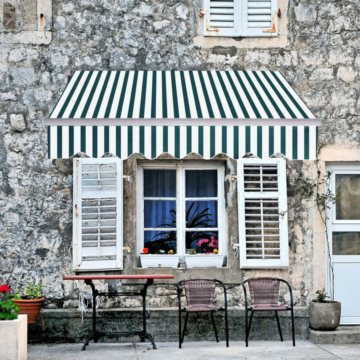 RELAX4LIFE Einziehbare Markise 2,5 x 2m, Gelenkarmmarkise mit Handkurbel, Sonnenmarkise Winkel- & Br