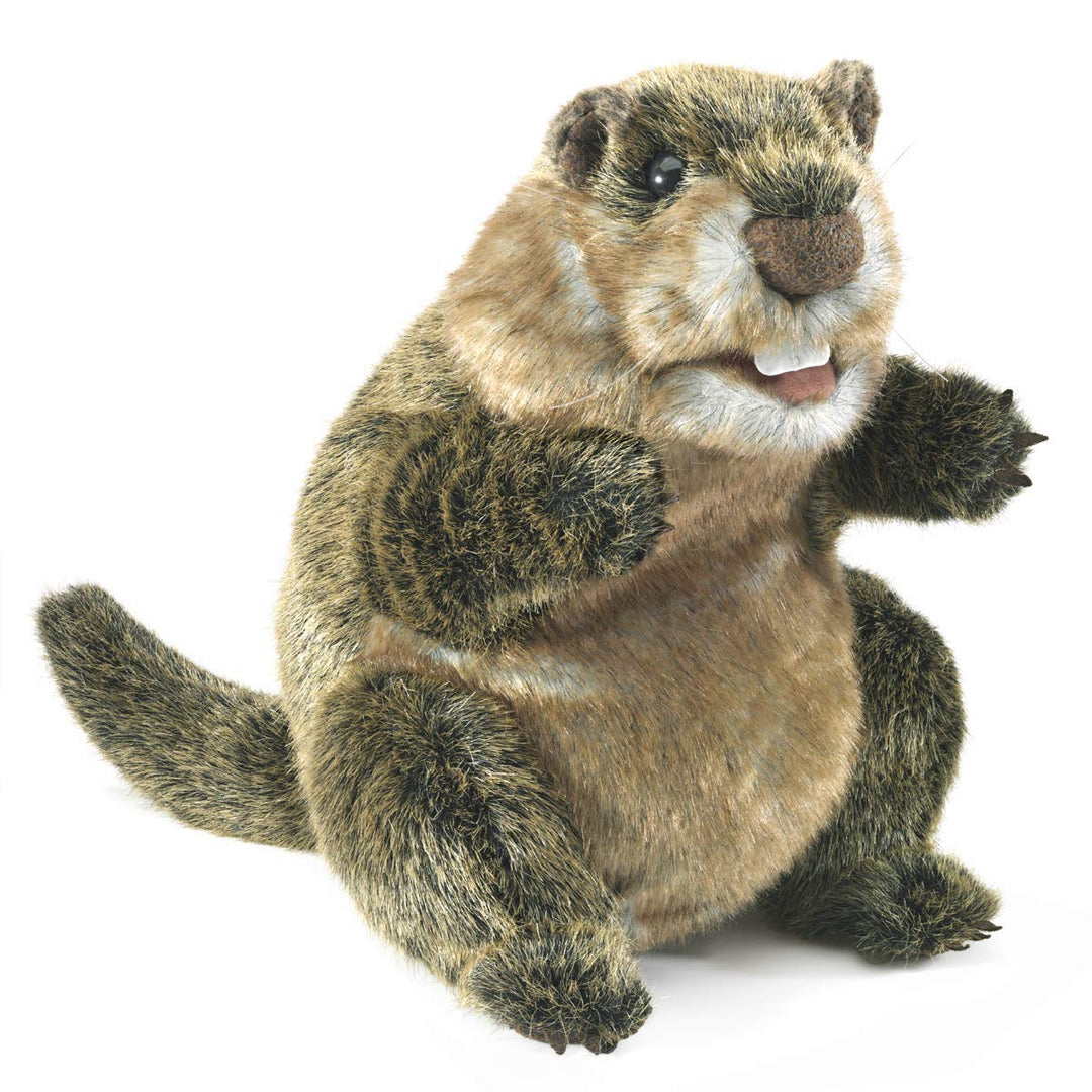 Folkmanis Handpuppe Puppet Murmeltier 3169, Graubraun