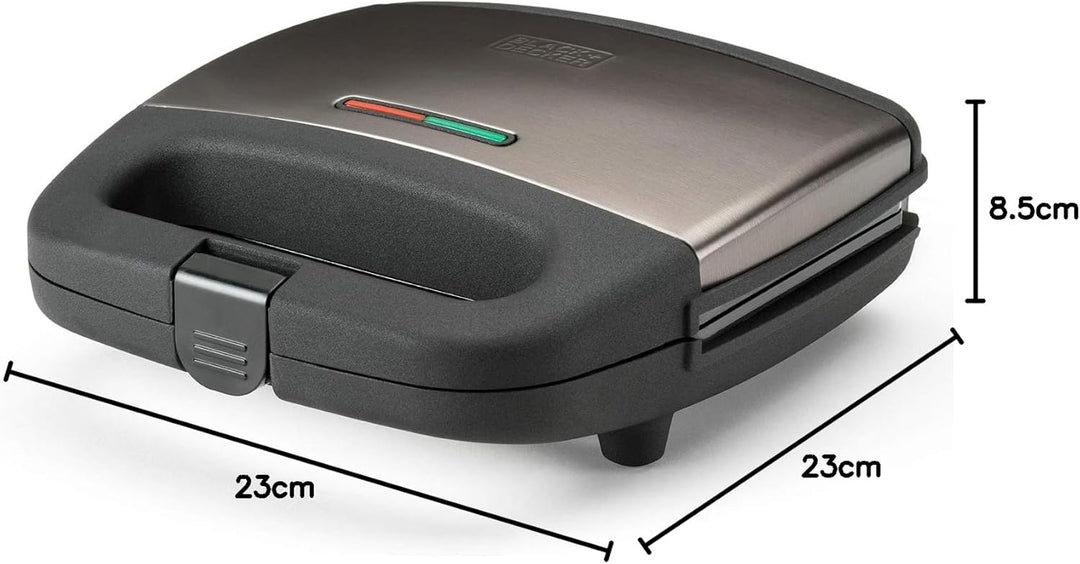 Black+Decker ES9680070B BXSA751E Sandwich-Maker, 750, Edelstahl, Pantone 10394, Sandwich