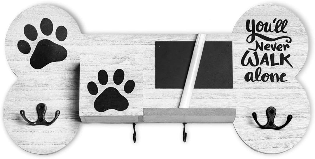 Garderobenleiste zum Ordnen von Leinen und Zubehör für Hunde und Haustiere, aus Holz, personalisierb
