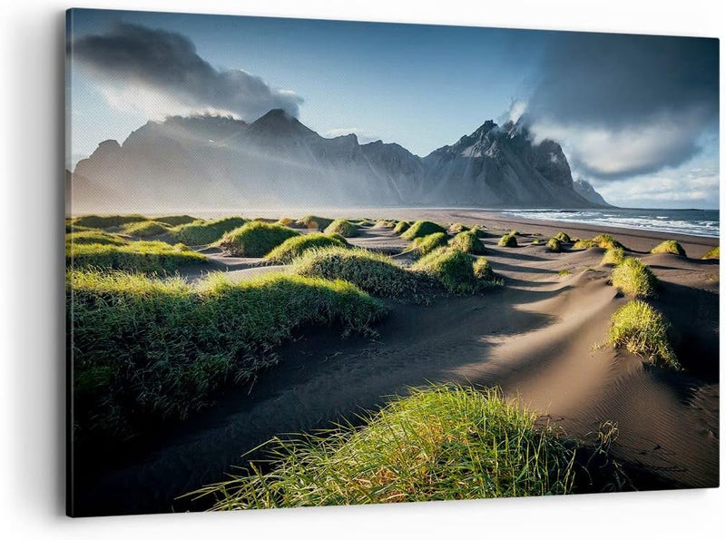 Bilder auf Leinwand 100x70cm Leinwandbild mit Rahmen Vulkan Natur Gross Wanddeko Bild Schlafzimmer K