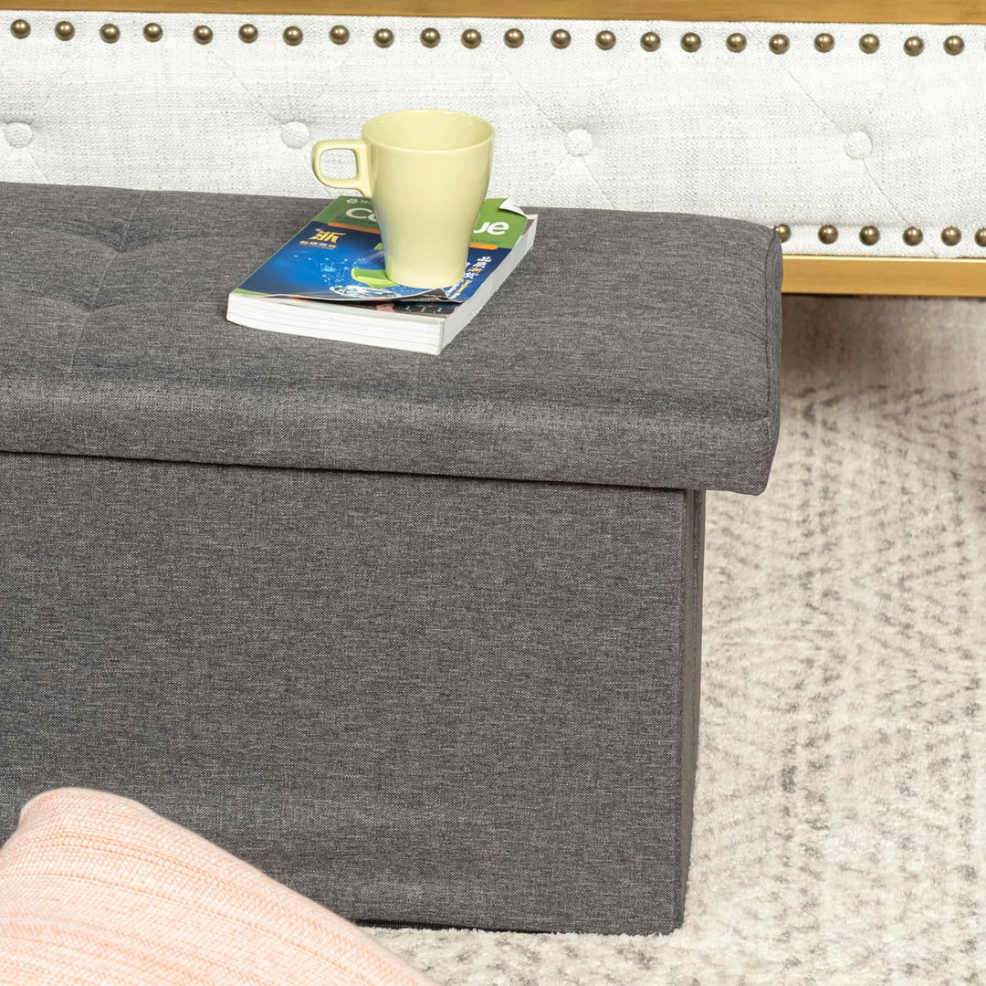 FurnitureR Bank für Kinderzimmer, Ottomane, Stauraum für Kinderspielzeug, Aufbewahrungstruhe innen m