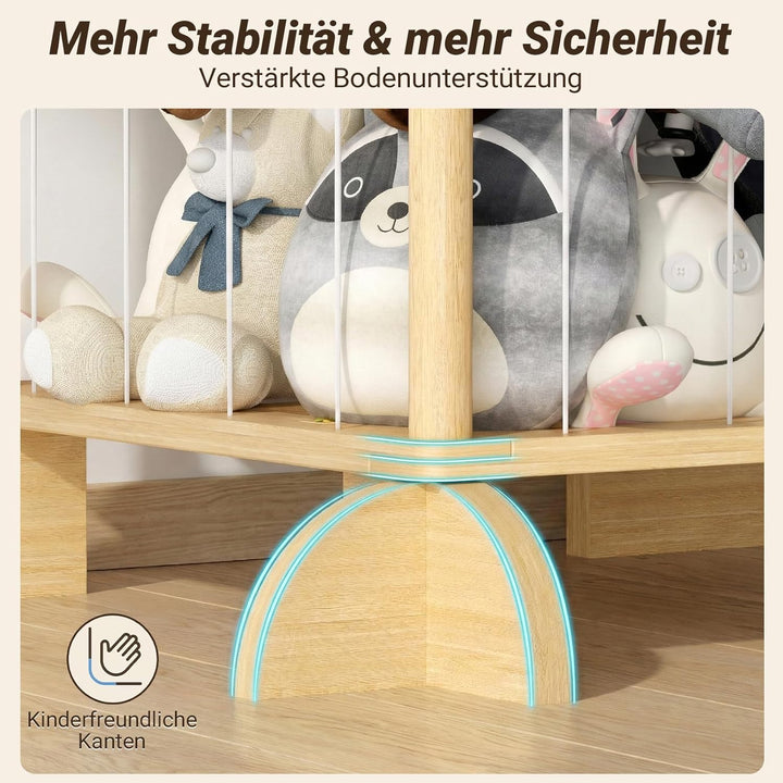COSYLAND Holz Kuscheltier Aufbewahrung - Stofftier Aufbewahrung -Plüschtier Aufbewahrung für Kinderz