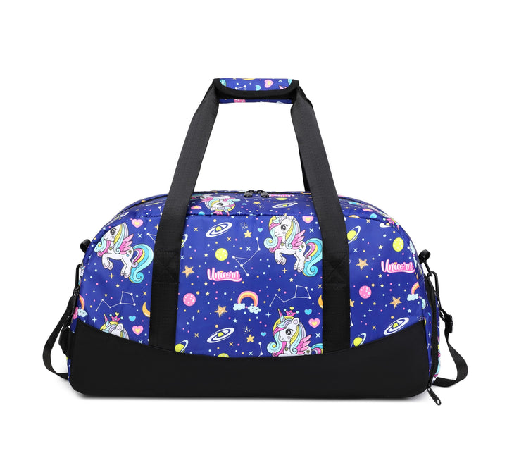 Lmwzh Kinder Sporttasche Reisetasche mitSchuhfach Turnbeutel wasserdichte Schwimmtasche (Einhorn), E