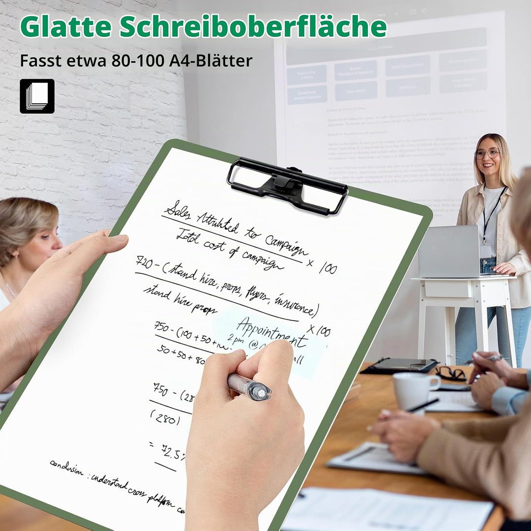 Klemmbrett A4, 6er Klemmbretter mit Stifthalter, Kunststoff Klemmmappe A4, Clipboard zum Aufhängen,