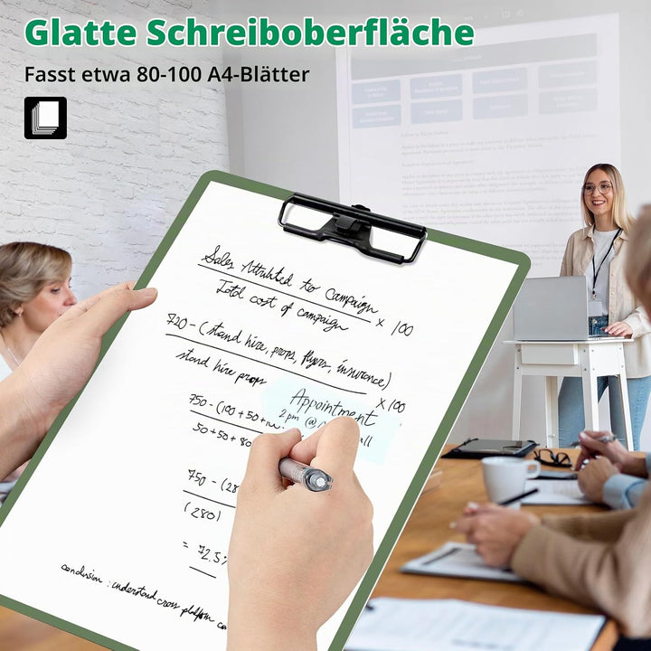 Klemmbrett A4, 6er Klemmbretter mit Stifthalter, Kunststoff Klemmmappe A4, Clipboard zum Aufhängen,