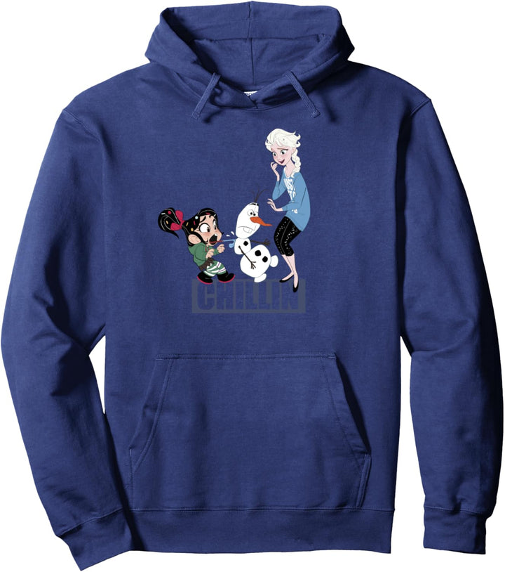 Disney Wreck-It Ralph 2 Elsa Olaf Vanellope Chillin Pullover Hoodie