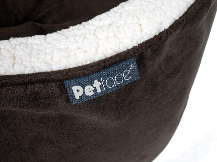Petface Sams Luxus-Hundekörbchen oval, S Braun S, Braun S