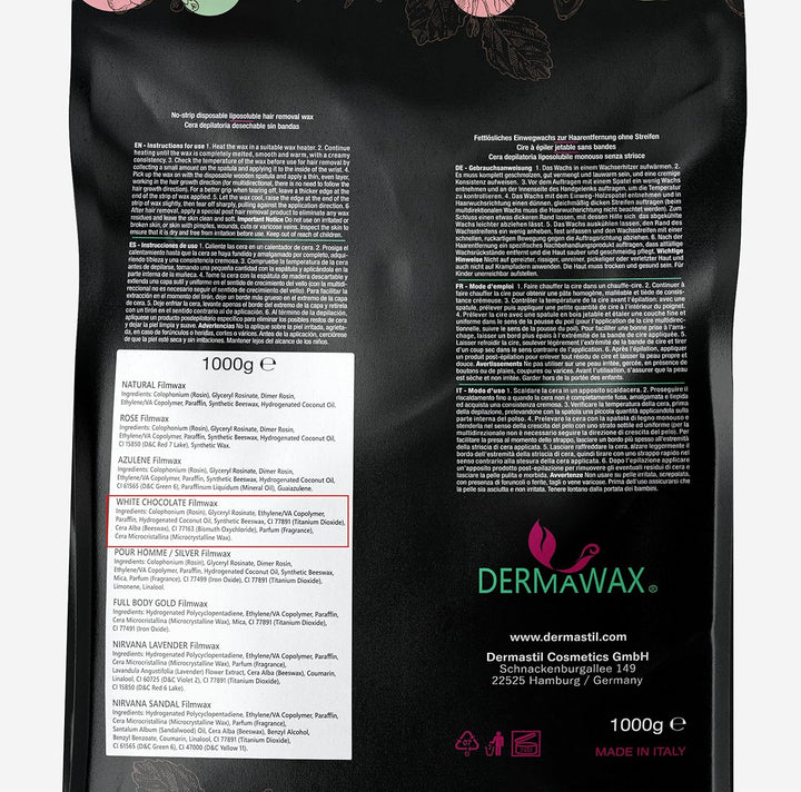 Dermawax 1 kg Wachsperlen für empfindliche Haut Heisswachs Anwendung ohne Wachsstreifen zur professi