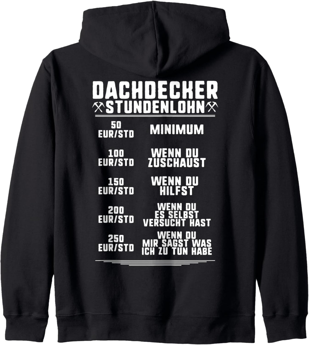 Stundenlohn Dachdecker Kapuzenjacke