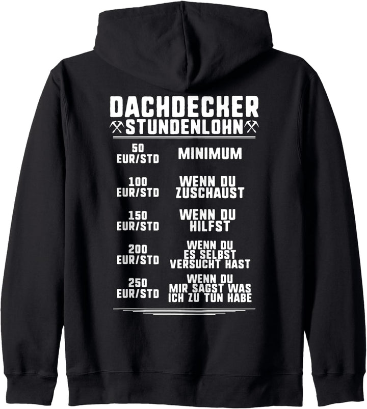 Stundenlohn Dachdecker Kapuzenjacke
