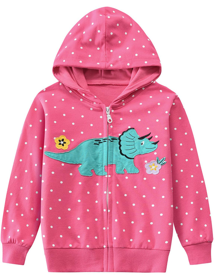 CM-Kid Zip Up Hoodie Mädchen Kapuzenpullover Reissverschluss Sweatshirts Hoody Baumwolle Kinder Erdb