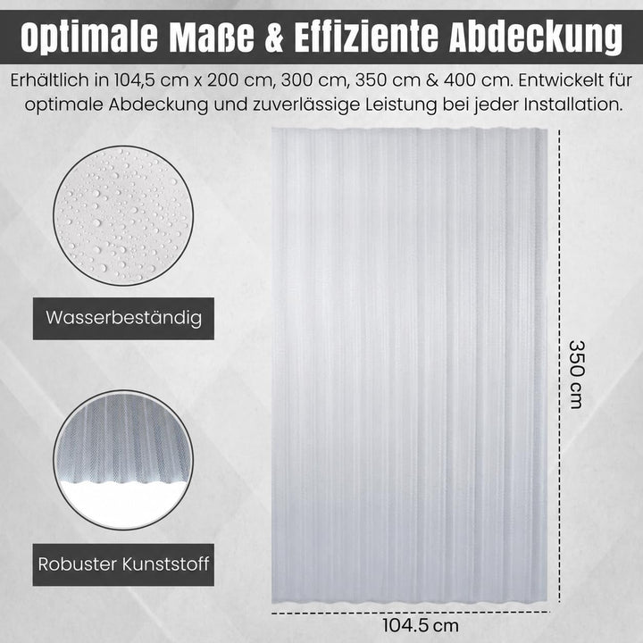 LP Projekt Wellplatten 5er-Set - Robuste, leicht & langlebig klar Wellplatten Dach 104,5 × 350 cm |