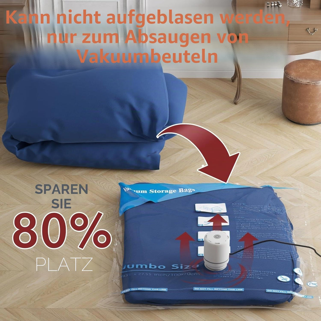 Vakuum-Aufbewahrungsbeutel mit elektrischer Pumpe, (5 Jumbo, 5 gross, 5 mittel, 5 klein, 4 aufrollba