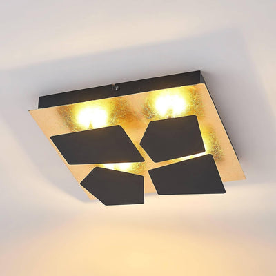 Lindby LED Deckenleuchte 'Lenjan' (Modern) in Gold/Messing aus Metall u.a. für Wohnzimmer & Esszimme