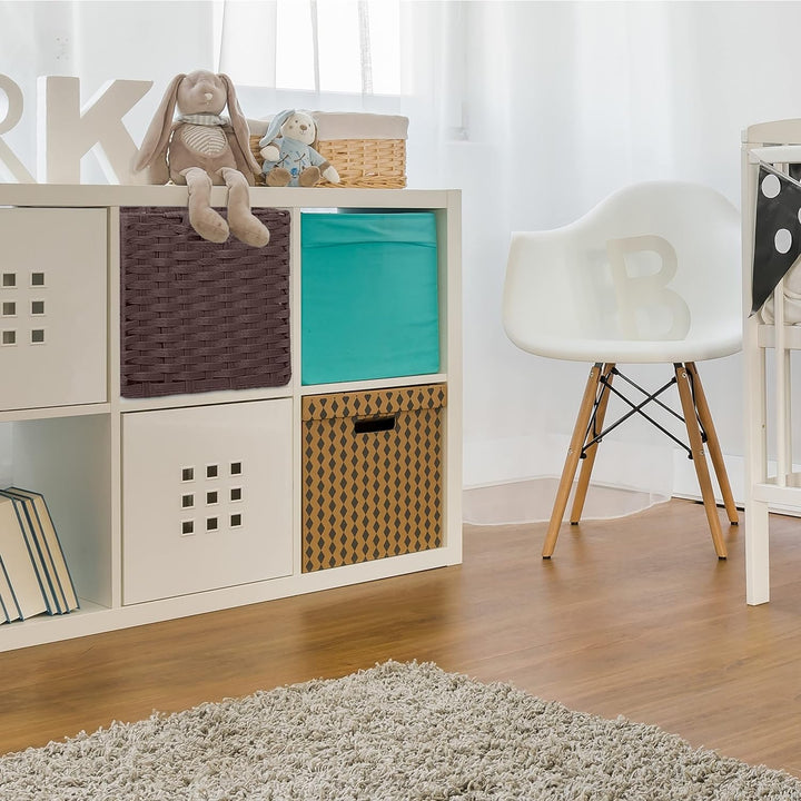 Relaxdays Aufbewahrungskorb, quadratischer PP-Korb für Bad u. Kinderzimmer, Regalkorb geflochten, 31