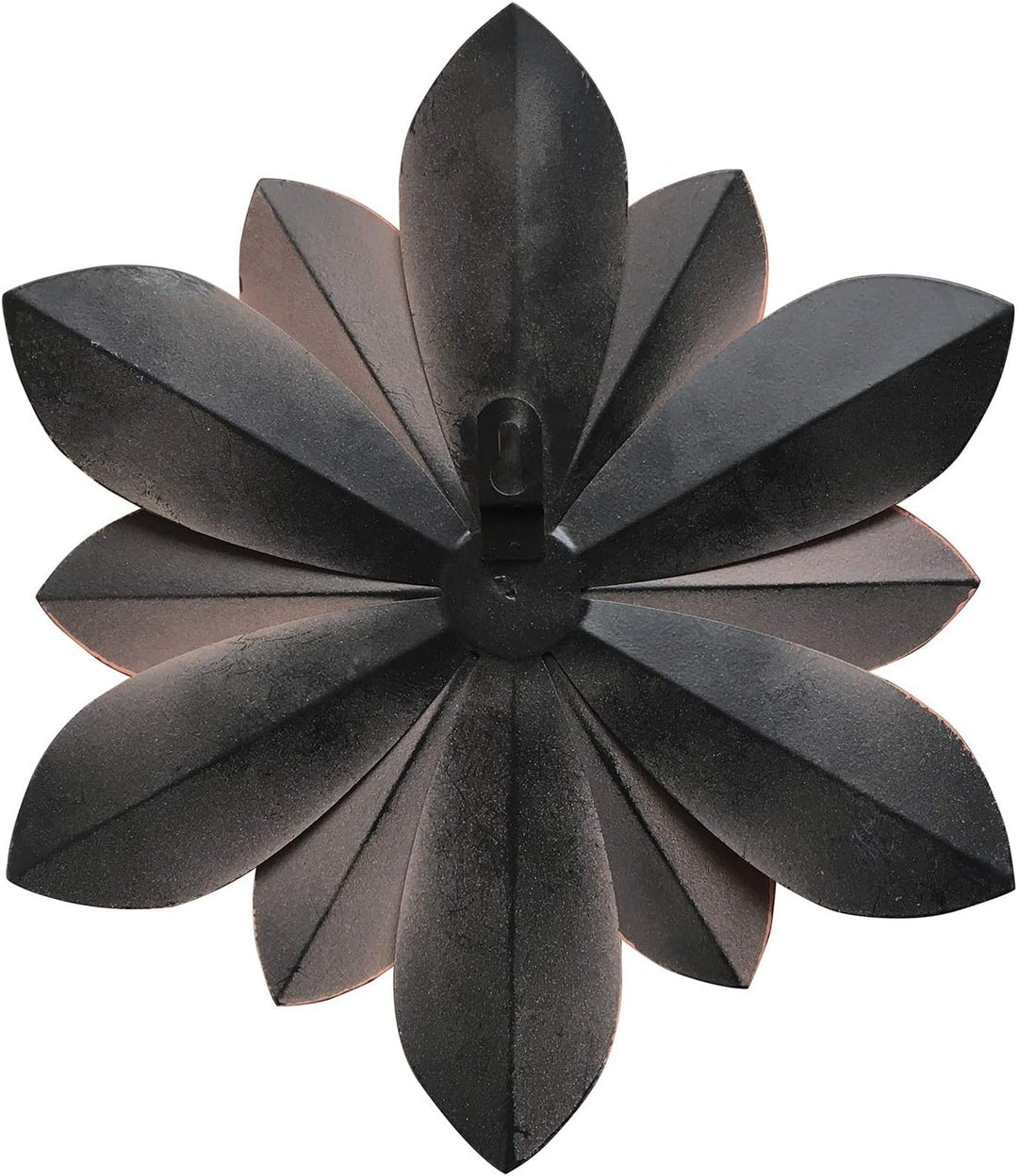 Picfarce Wanddekoration aus Metall, 27.9 cm, rustikale moderne Blumenskulptur, Used-Look zum Aufhäng