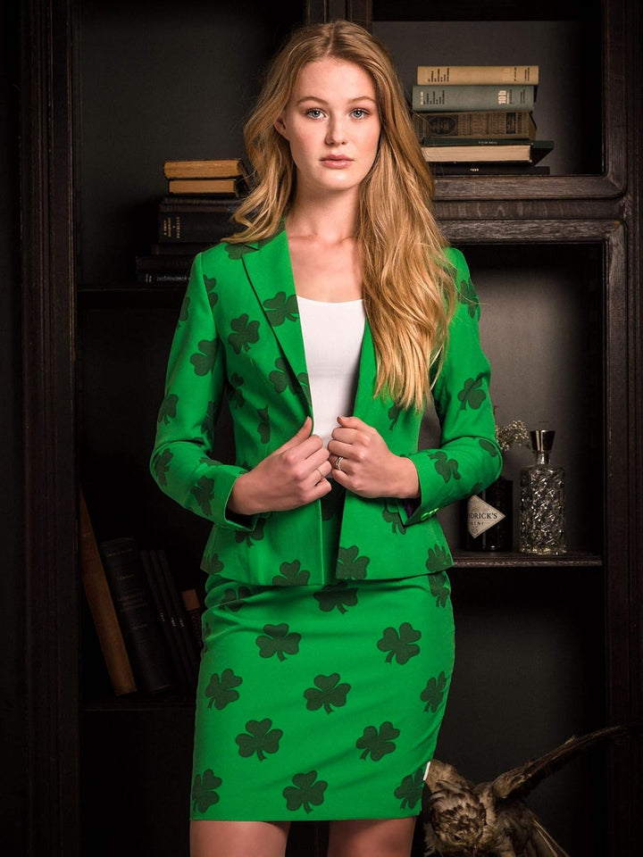 OppoSuits - Verrückter Anzug mit lustigen Prints für Damen - Komplettes Set: Jacke und Rock 32-34 St