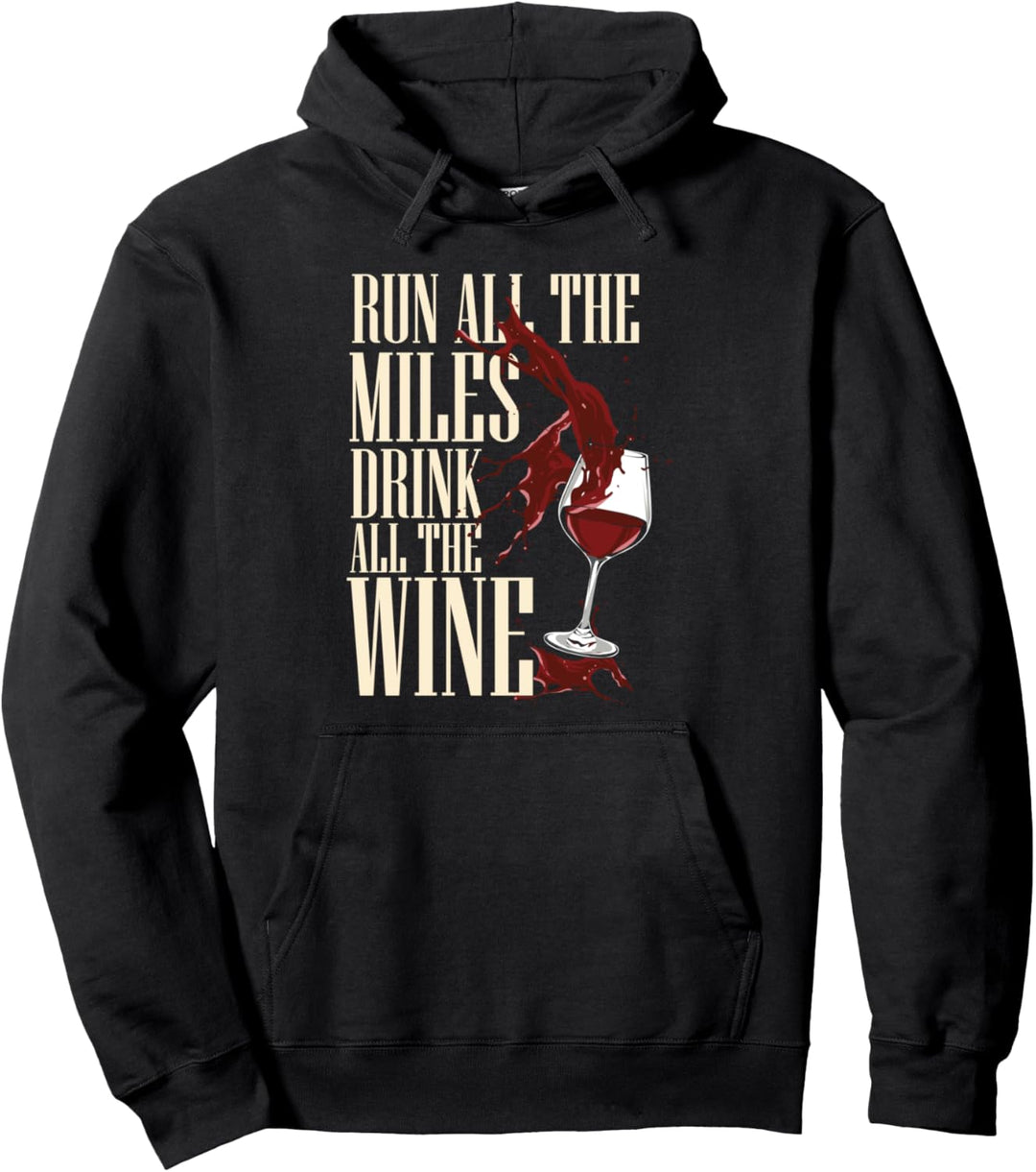 Wein und Jogging - Laufen Spruch Weintrinker Sport Pullover Hoodie