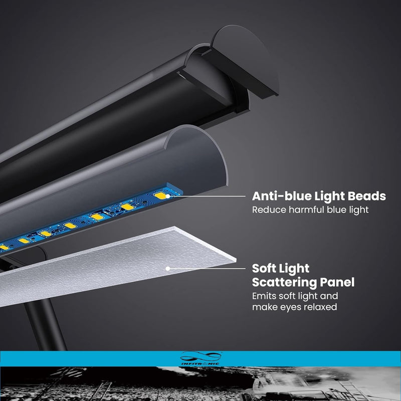 Infitronic IN18LEDNLR - 18 LEDs Wiederaufladbare Notenpultleuchte/Notenpultlampe/Klavierlampe/Lesela