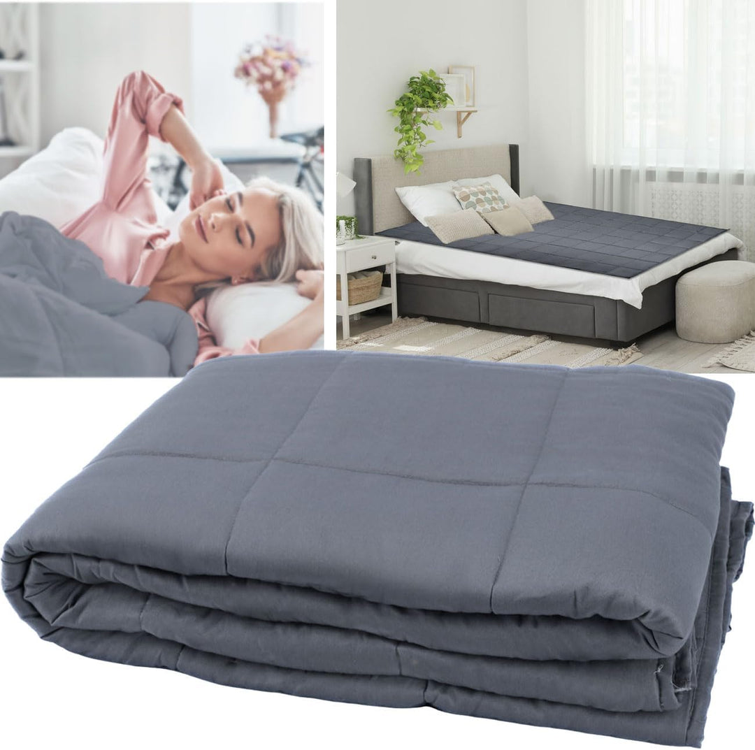 Komfort 2er-Set Gewichtsdecke 150 x 200cm, 7kg – Premium Baumwolle &amp; Glasperlen für Tiefe Entspannun