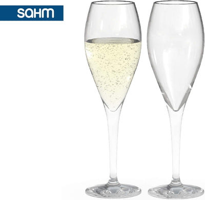 Sahm Champagner Gläser (6 STK) - Champagnerflöten a 220 ml - Ideal auch als Sektflöten & Sektgläser