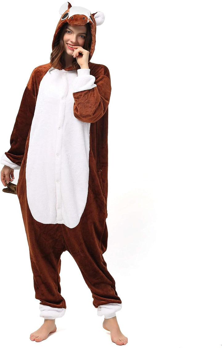 Katara 1744 (30+ Designs) Pferde-Kostüm Pony braun, Unisex Onesie/ Pyjama-Qualität für Erwachsene &