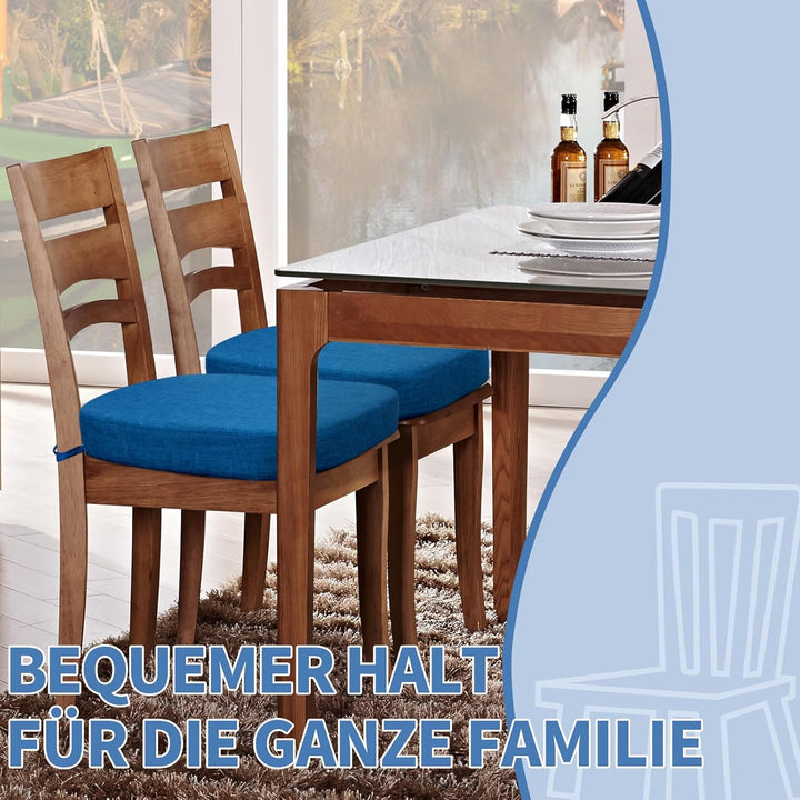 BUYUE Stuhlkissen 6,5 cm dick, U-Form Sitzkissen 40x40 cm mit hochdichtem Schaumstoff, Stoffbezug, r