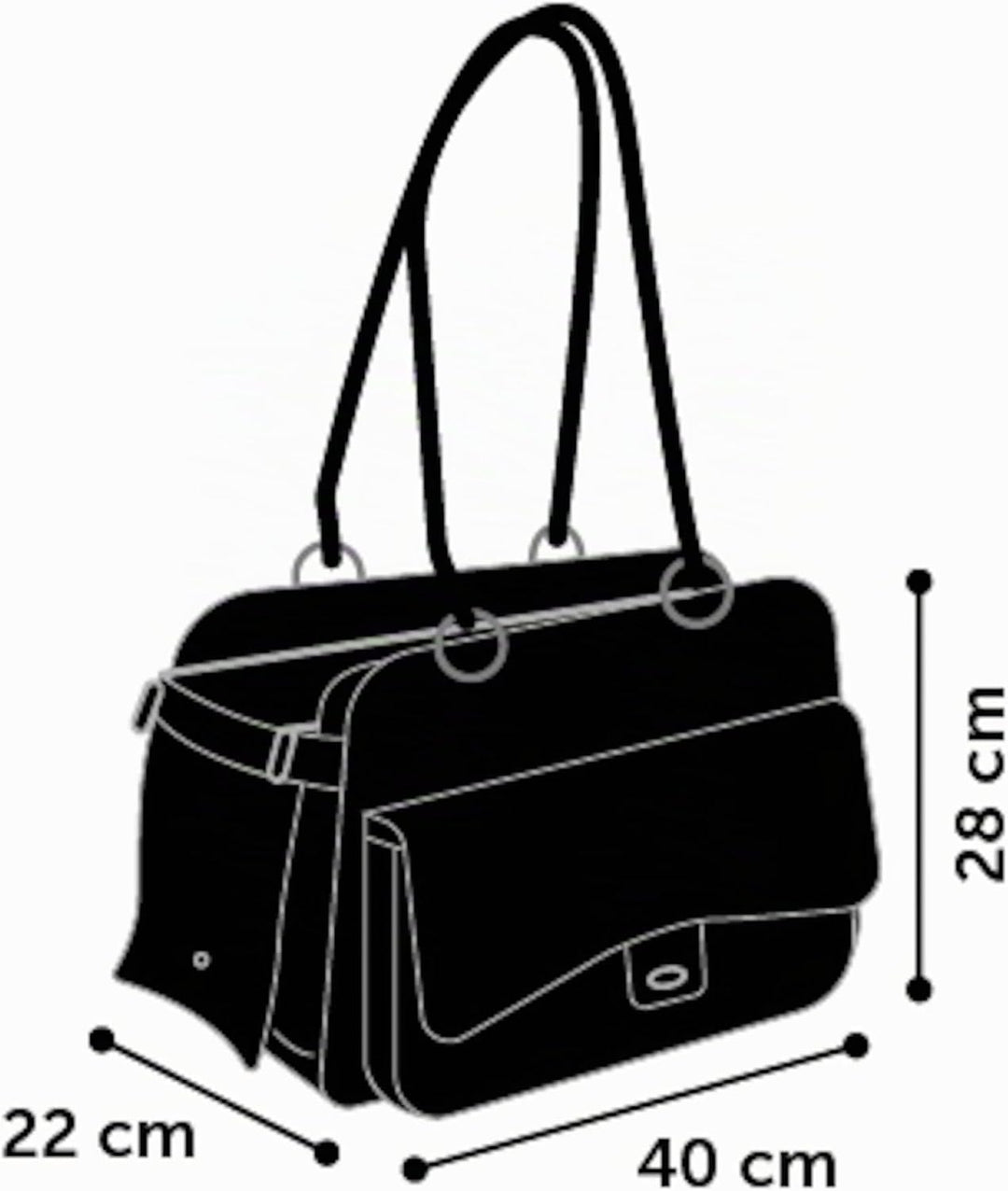 Hundetasche - Tragetasche Gigi Schwarz – 40x22x28cm – Kunstleder – Kissen herausnehmbar – Sicherheit